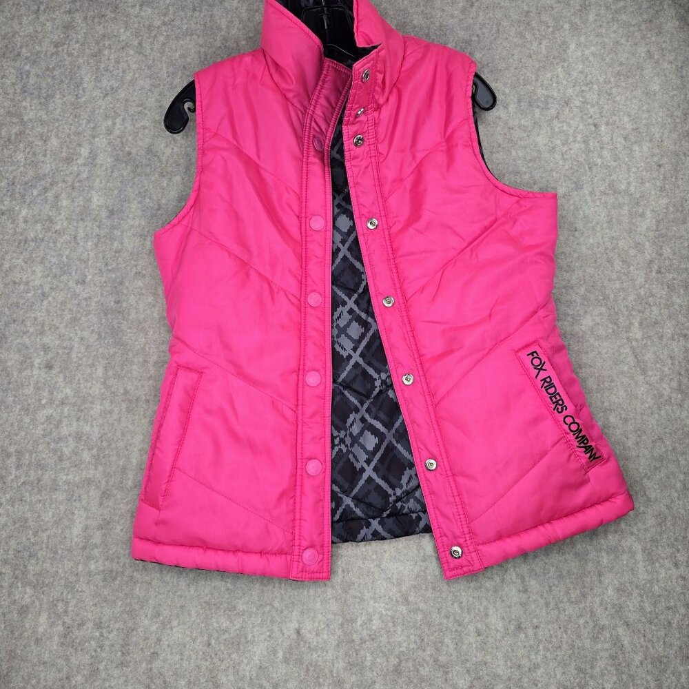 Fox Riders Company Quilted Sleeveless Vest Womens Polyester Patterned Lining